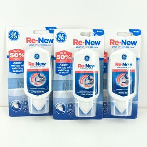 GE Re-New Kitchen Bath Sealant Silicone White 2.7 oz Bundle Lot of 3 NEW